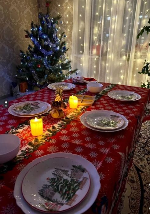 Новогодняя скатерть 150×220