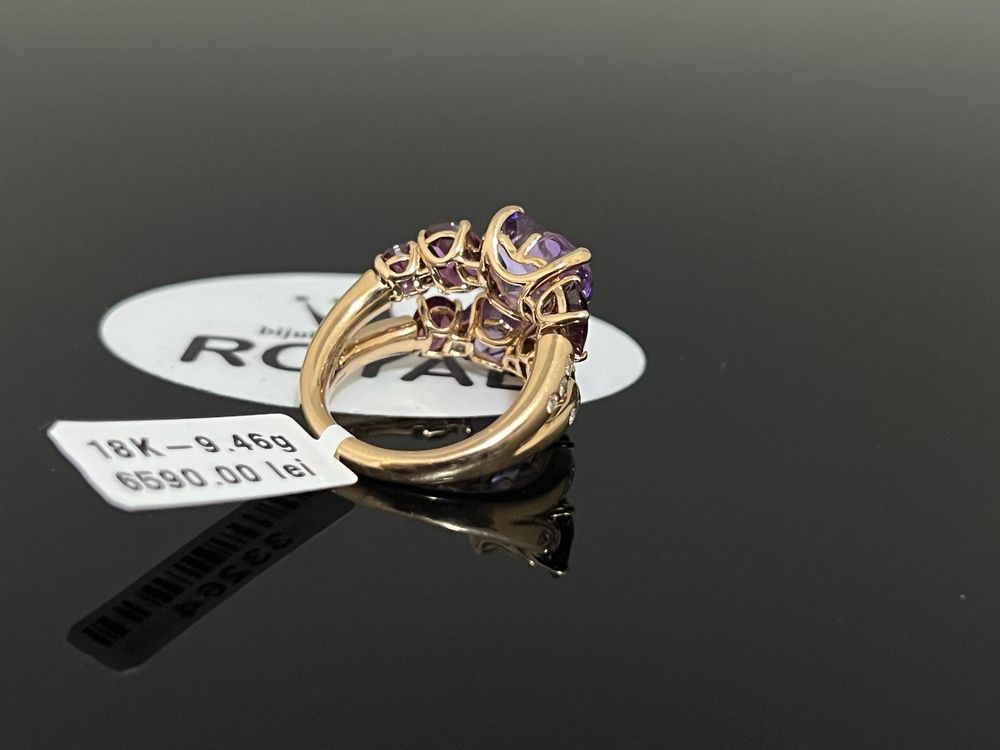 Bijuteria Royal CB : Inel dama aur 18k 9,46gr 10 diamante naturale
