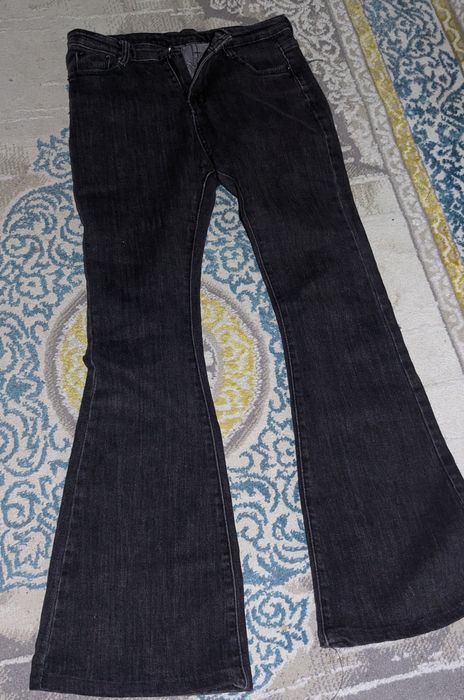 Джинсы клеш,черно серые
