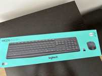 Нова черна клавиатура с мишка Logitech, безжични, wireless, USB
