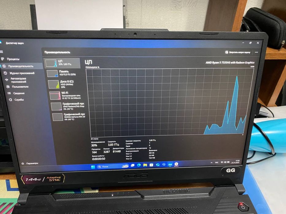 Продается Ноутбук Asus Tuf Gaming A 15 в хорошем бодром состояний торг