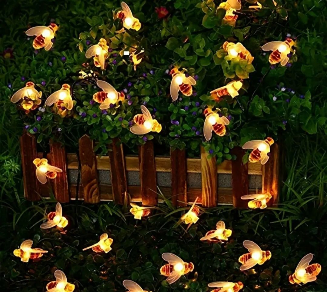 Соларни лампички пчелички декорация