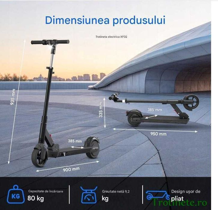 Trotineta electrica copii 8-14 ani, pliabilă, 200W 80kg, 20 km/ora