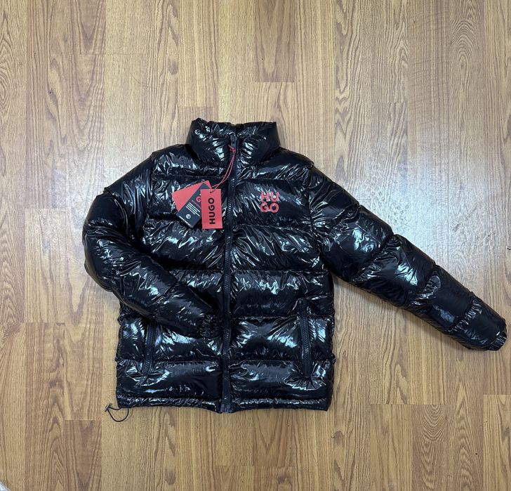 %DISCOUNT% Geaca Hugo Boss Neagra Lucioasa Premium Puf Unisex