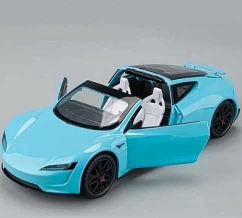 Метална кола макет на Tesla с отварящи врати, светлини и звук