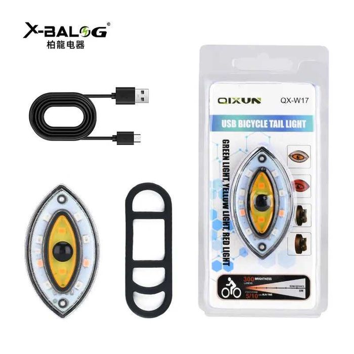Задна LED стоп светлина за велосипед колело QIXUN EYE, USB, 30 лумена