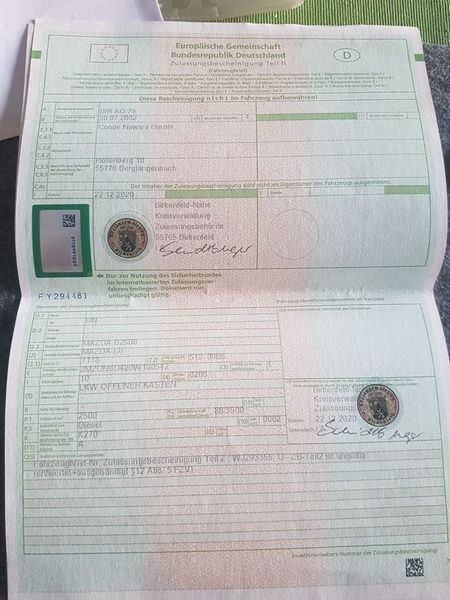 Части за Мазда Б Mazda B series 2.5/109 за части, Юли 2002