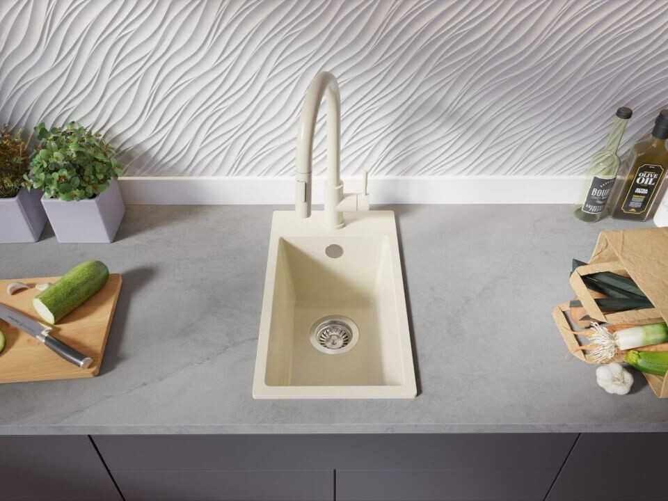 Беж кухненска гранитна мивка Рига 30 XL 280 x 500 mm