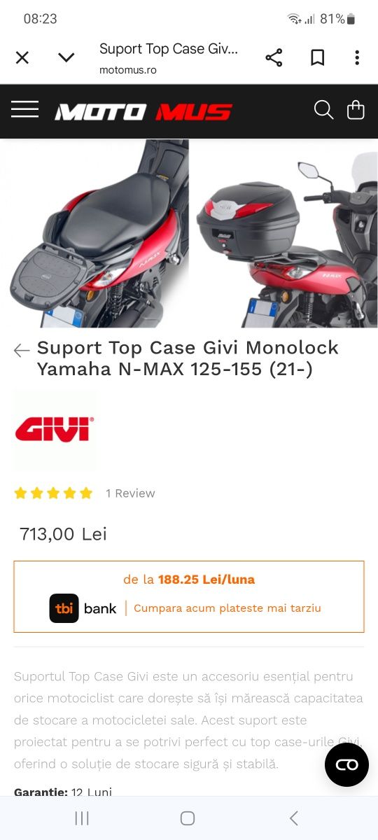 Suport topcase GIWI