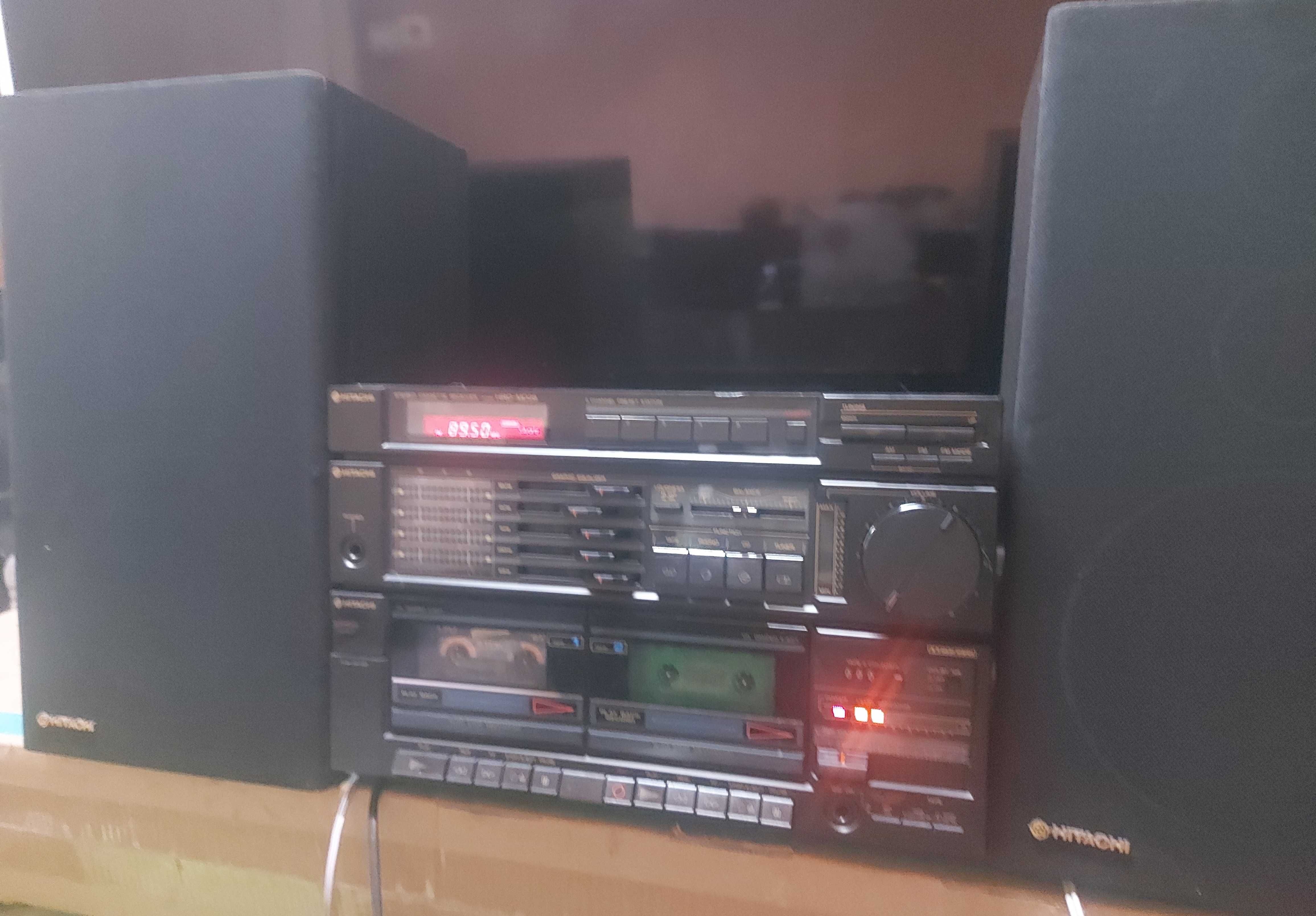 Hitachi HRD-MD28 & Htachi HS-E38 AM-FM Stereo Cassette Recorder & 2Way