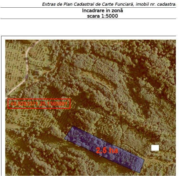 Vand (1) 5,5 ha livada meri + (2) 2.5 ha padure + (3) 1 ha padure