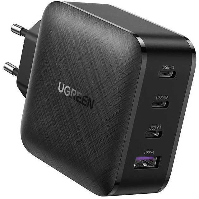 Зарядно устройство Ugreen - GaN Nexode CD224, USB-A/C, 65W, черно
