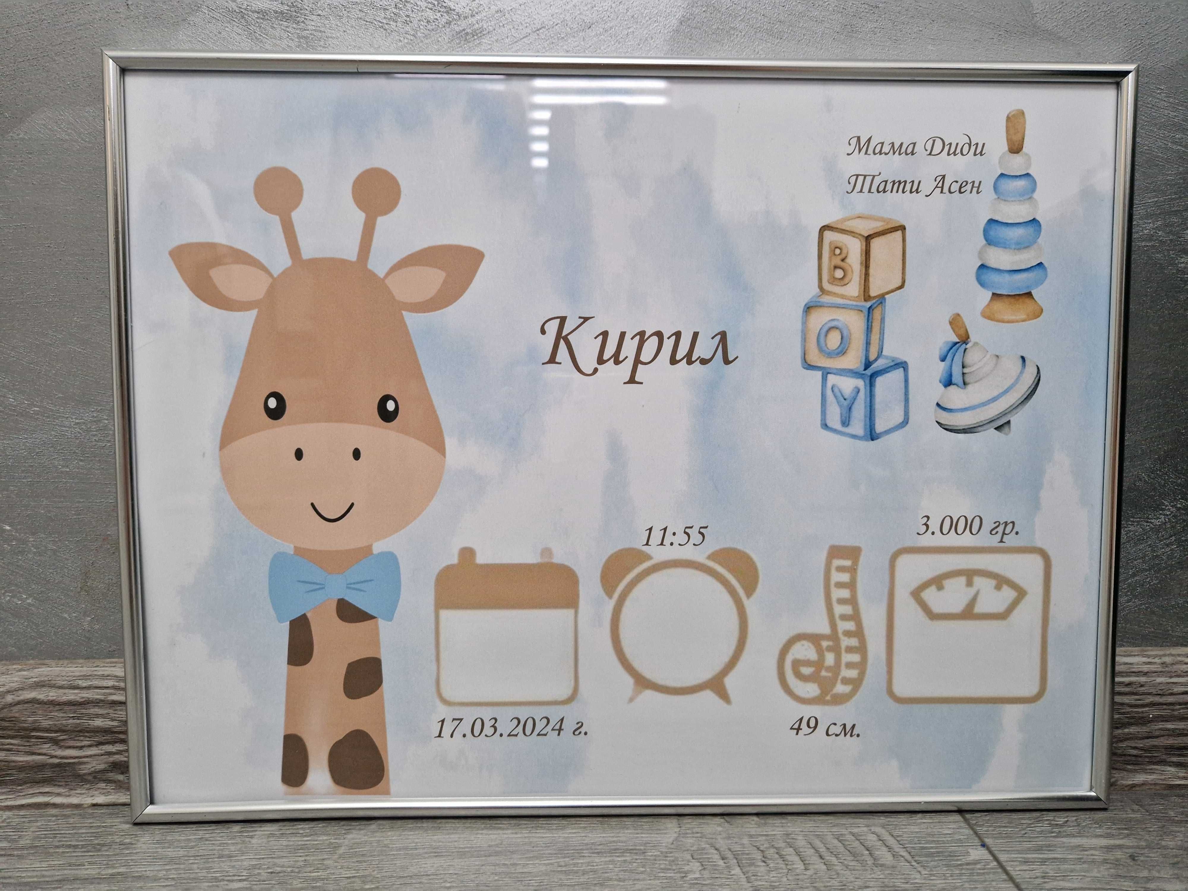 Бебешка визитка.