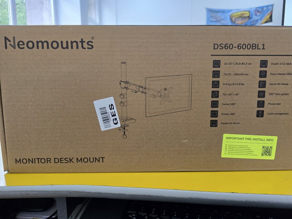 Suport monitor Neomounts DS60-600BL1
