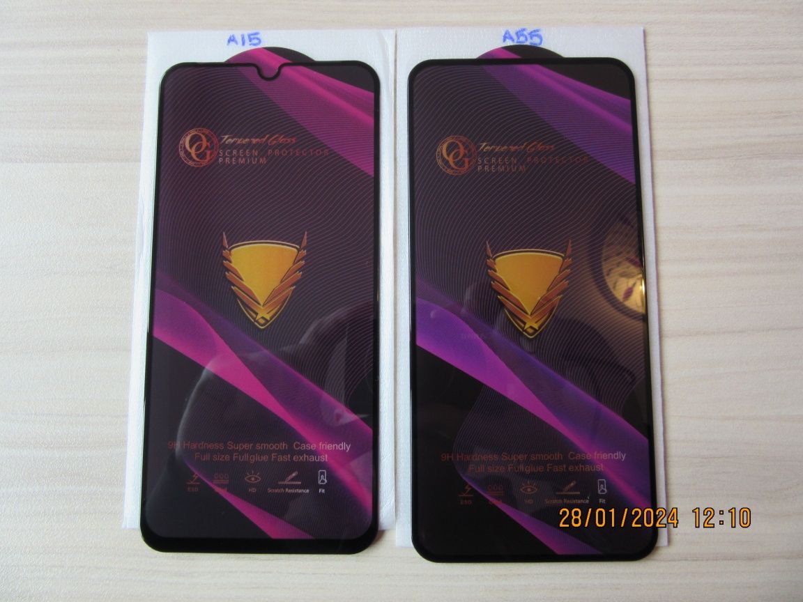 Samsung Galaxy A55 A25 A15 A54 A34 A14 /OG Full Glue Стъклен протектор