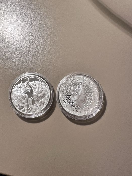 Сребърна монета Бик и мечка 1 oz
