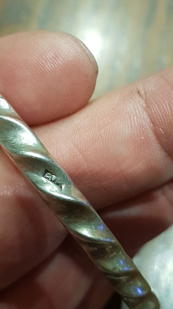 C Bratara argint masiv 925 poansonata fixa 6.5 cm,28 grame,stare buna