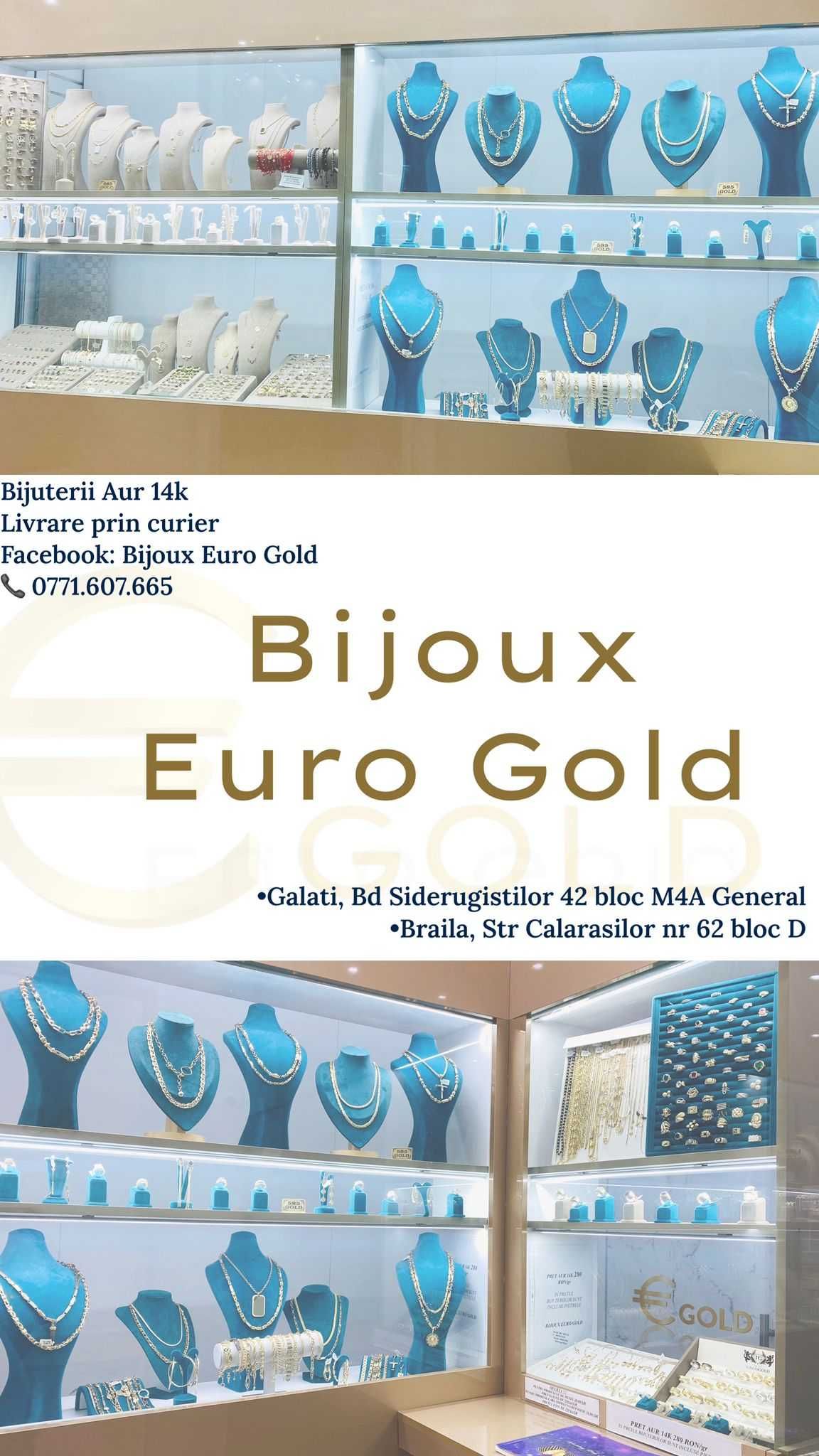 (3080) Cercei Aur 14k, 4,34 grame FB Bijoux Euro Gold