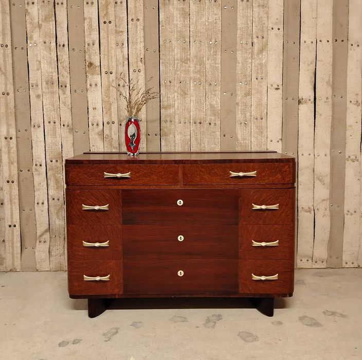 Comoda veche din lemn furniruit stil Art Deco, Italia /Servanta/Dulap