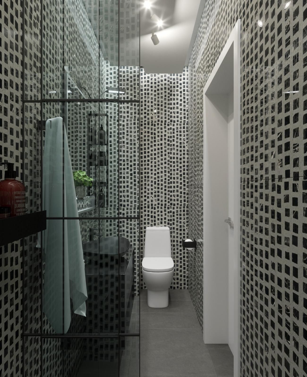Camera cu baie proprie în apartament 76 mp