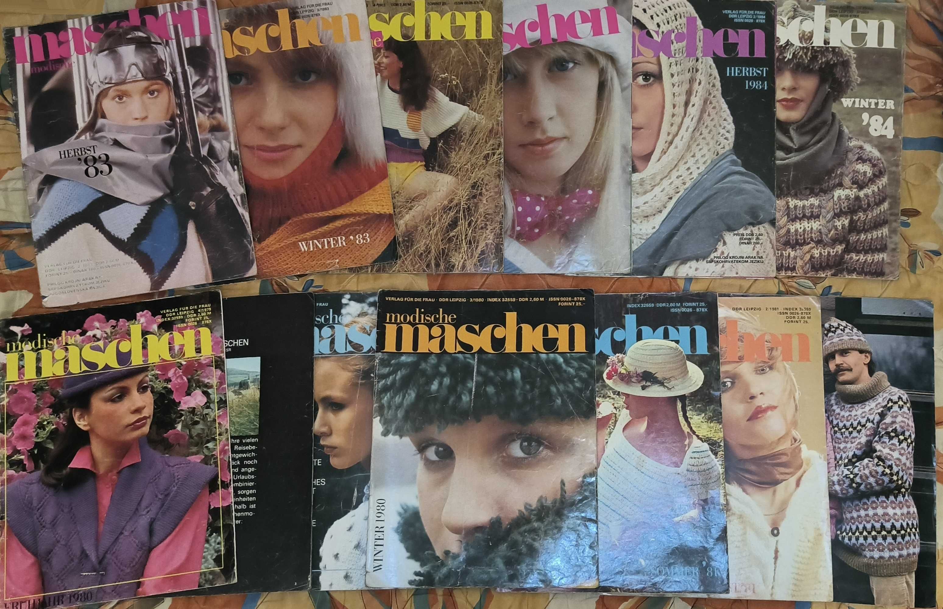Списания за плетене Modische Maschen от 1979-1989 + Diana Super Pullis