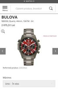 Ceas Analogic Bulova,98B350,Quartz,44mm,10ATM Gri - Pret imbatabil