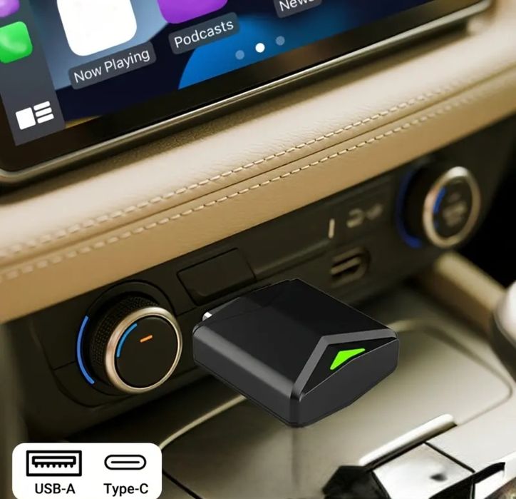 2-в-1 Безжичен CarPlay & Android Auto Адаптер