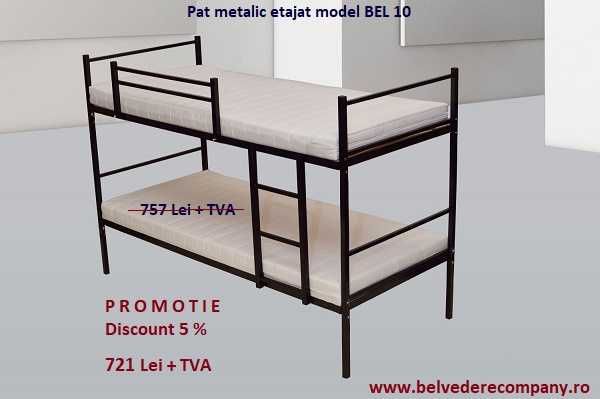 Paturi metalice etajate/suprapuse model BEL10 - Livrare din Stoc