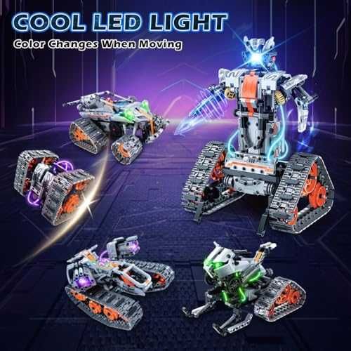 Нов 5 в 1 робот конструктор с LED и APP управление, подарък за деца