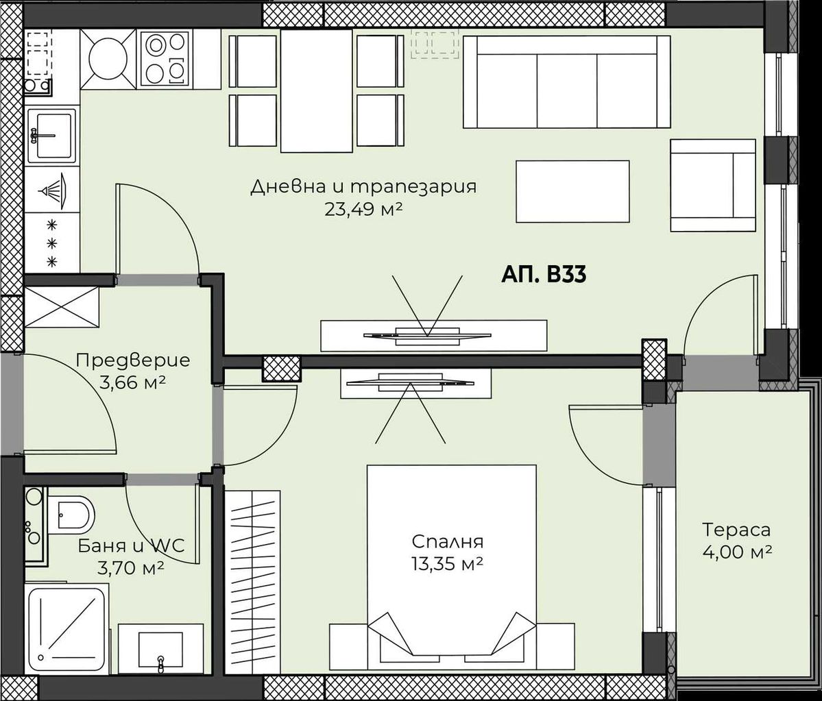 Продава се Двустаен апартамент в Пловдив, Христо Смирненски - 68 кв.м за 1350 €/кв.м - Снимка #1