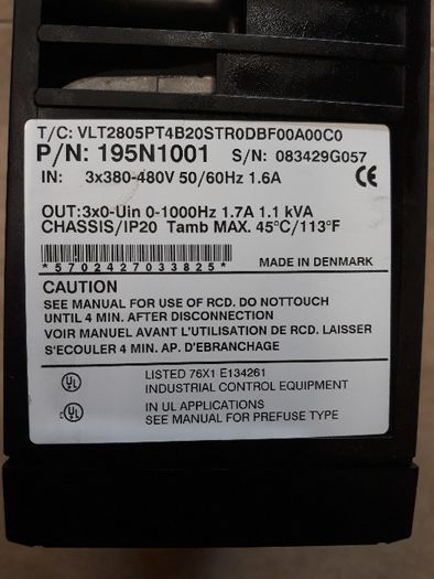 Честотен регулатор(инвертор) Danfoss 0,55кw 400V