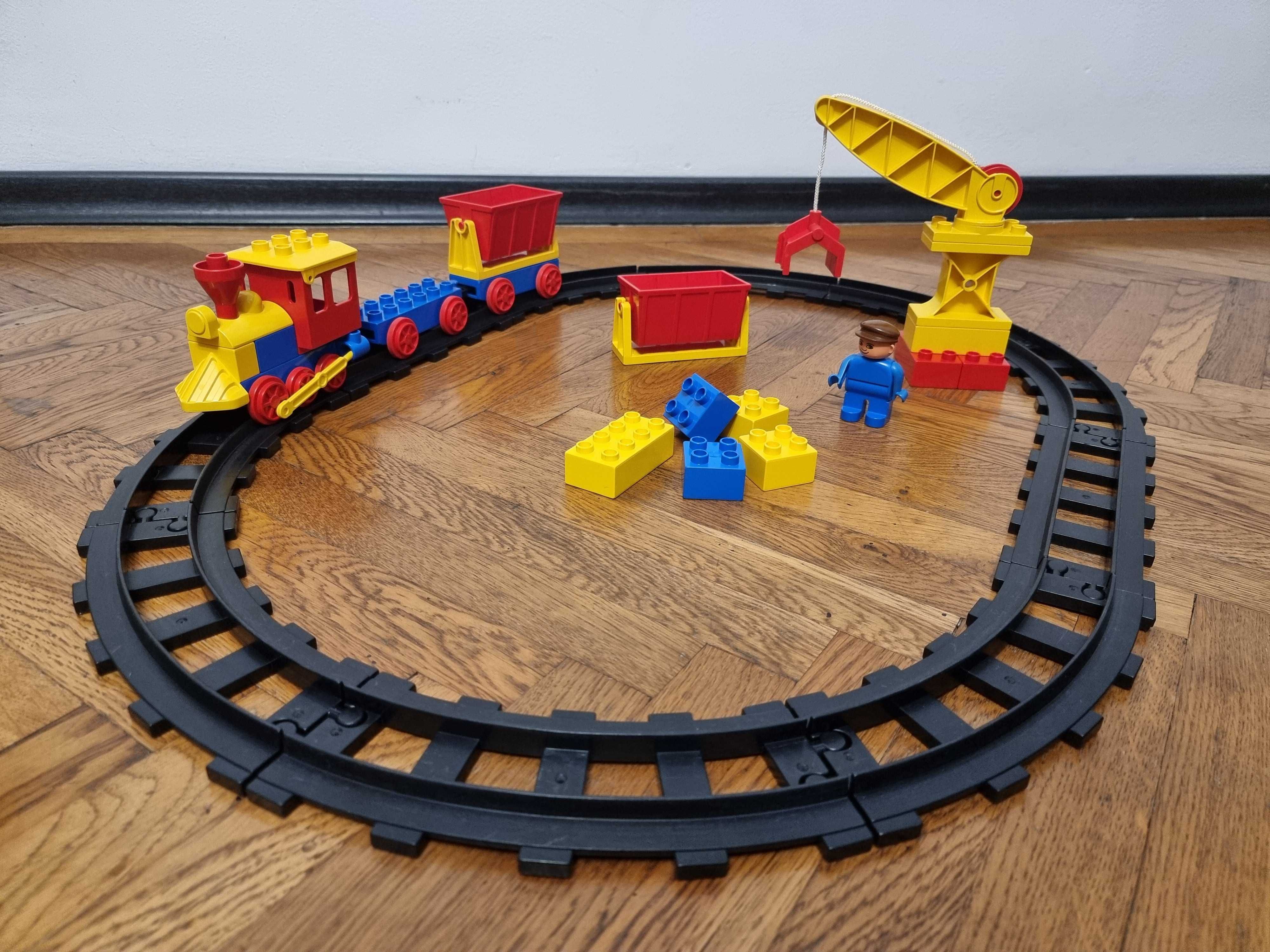 Lego Duplo 2700, Tren marfar cu sine si macara, vintage