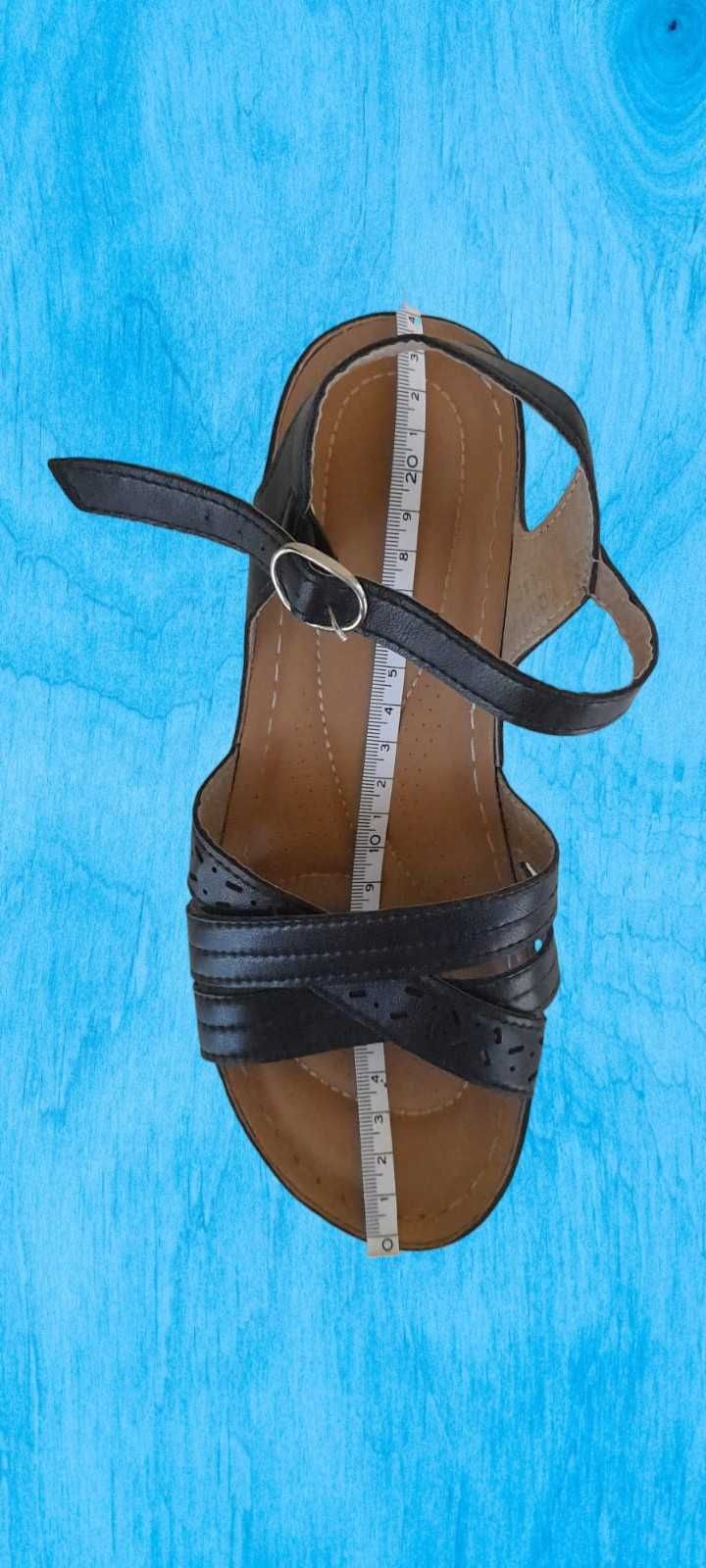 Sandale confortabile din piele, cu toc ortopedic, 37
