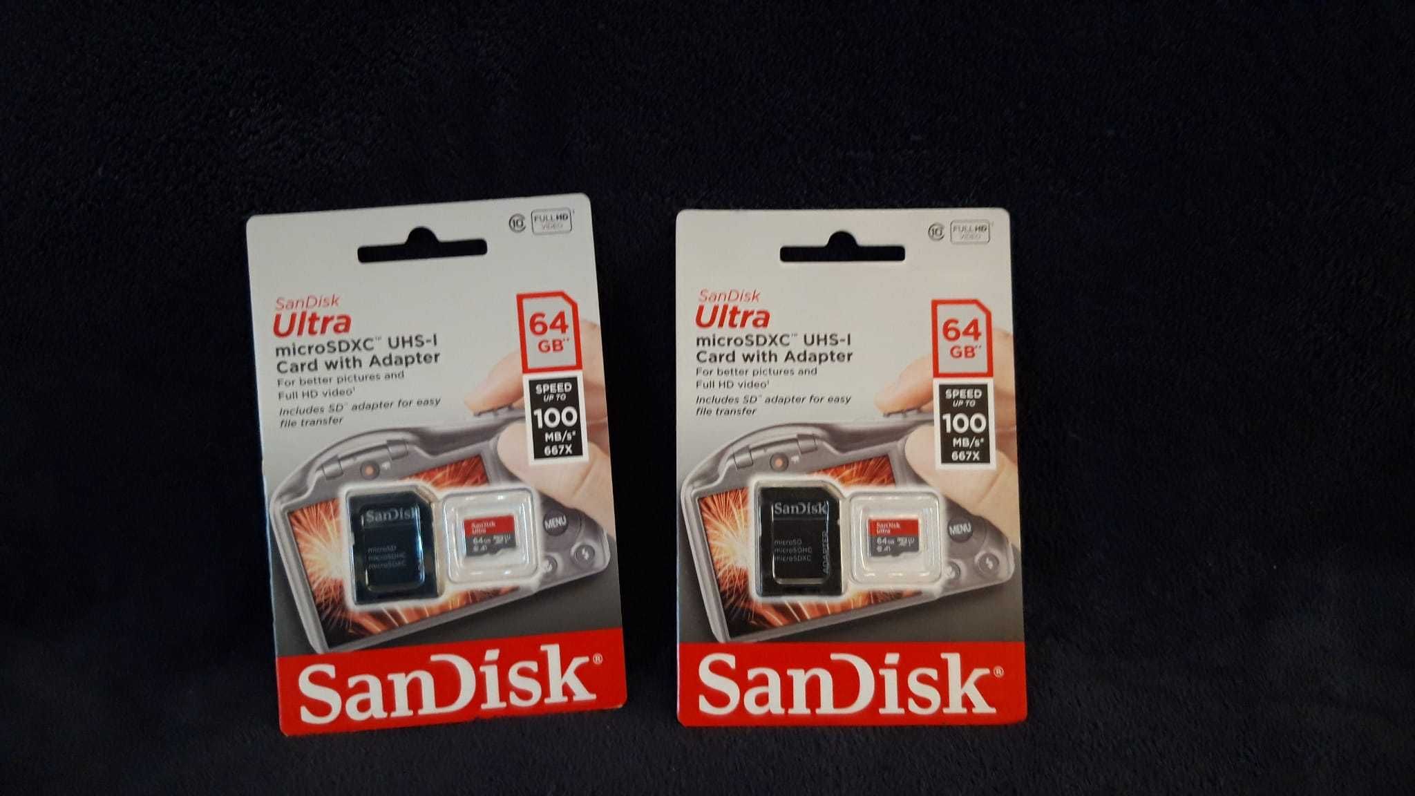 card sd sandisk 64 gb -sigilate camera auto, gps , camera supraveghere