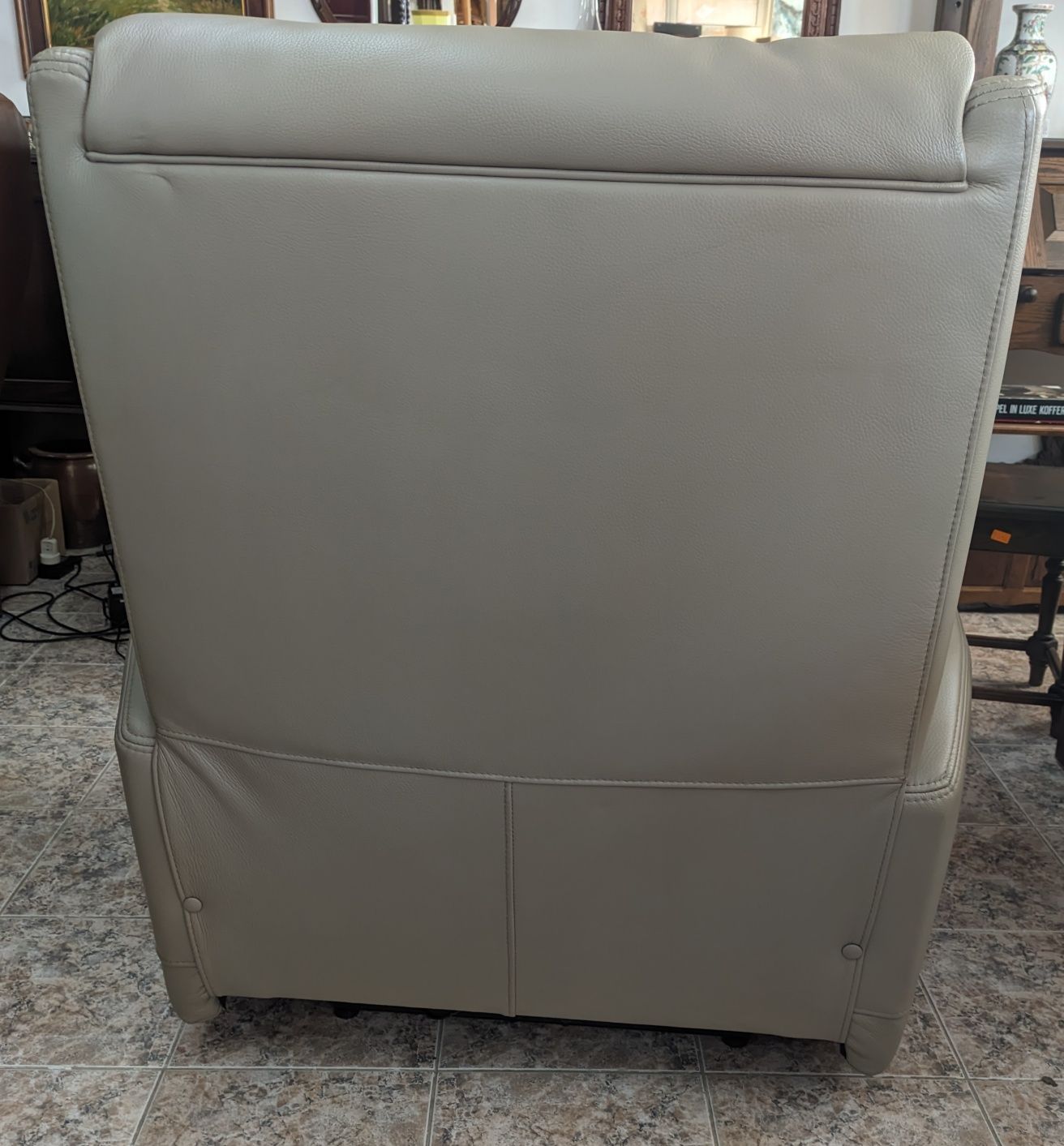 Ел. релакс фотьойл с естествена кожа