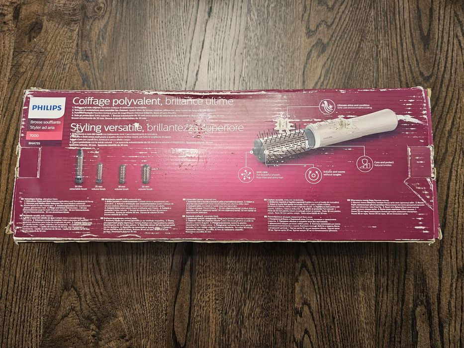 Електрическа четка за коса Philips - BHA735/00, 1000W, розова, нова