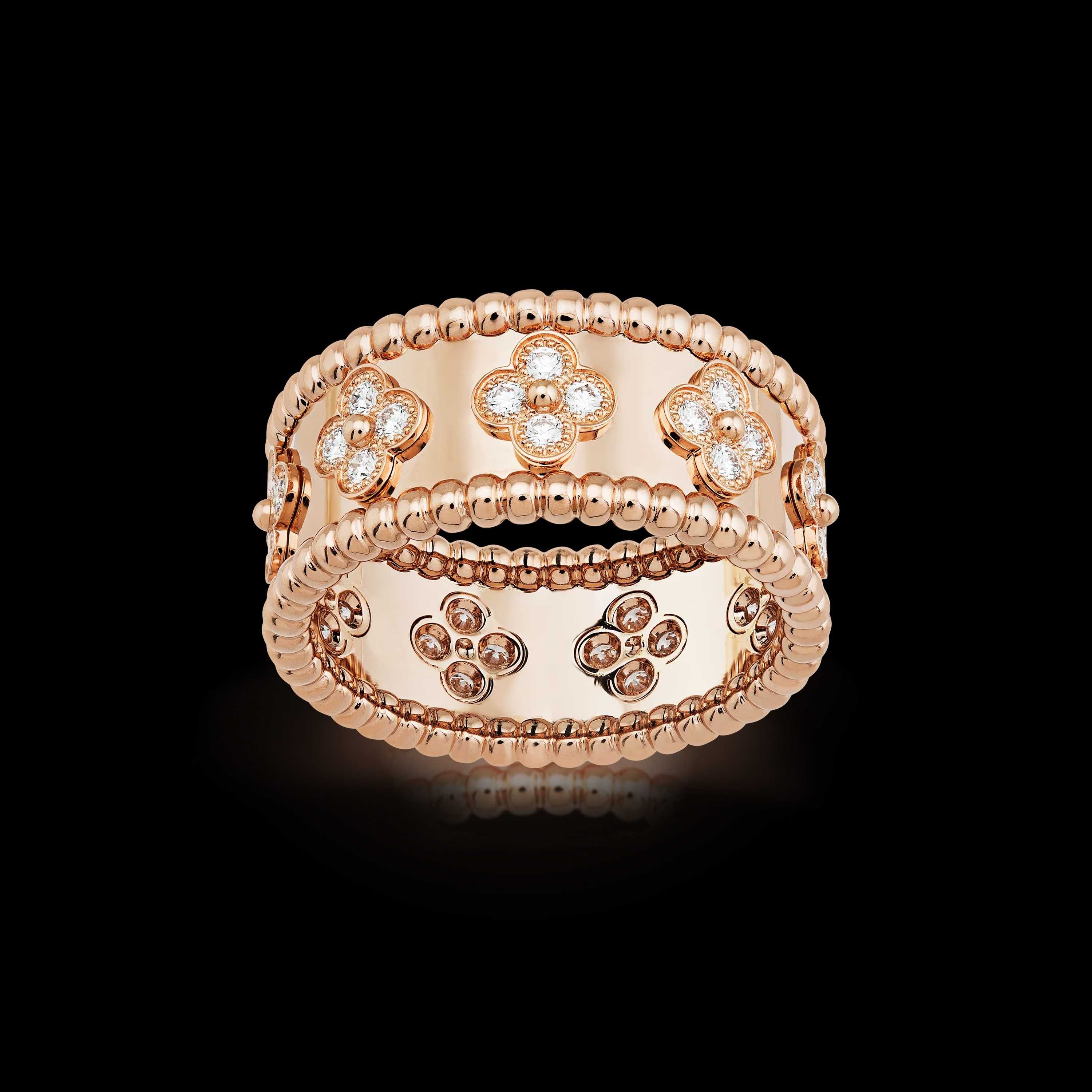 Van Cleef & Arpels VCA Rose Diamond Perlée Clovers Дамски Пръстен