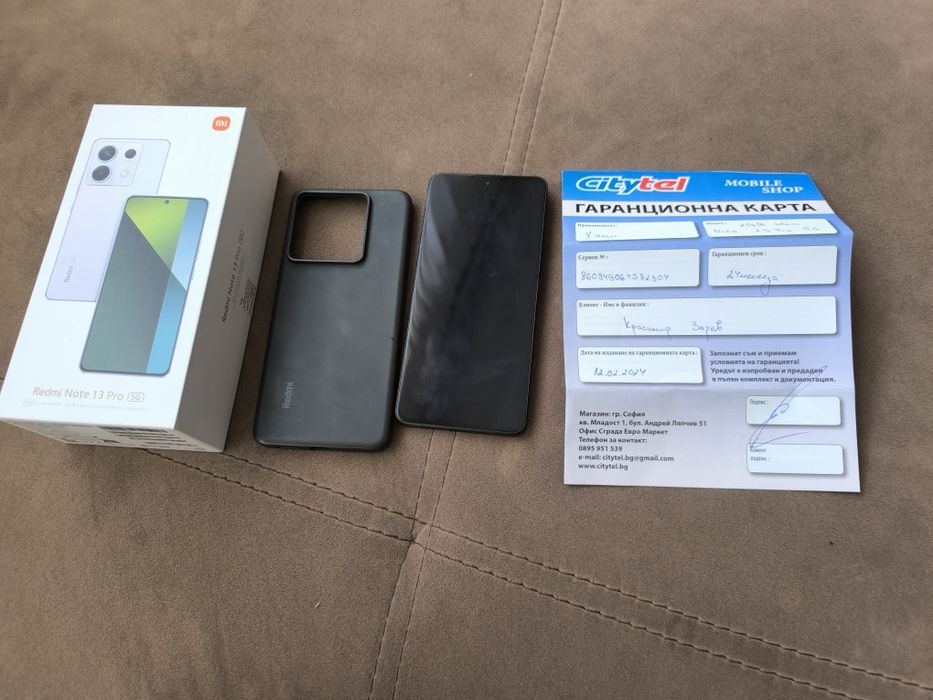 Xiaomi Redmi Note 13 Pro 5G+ гаранция  8gb\256