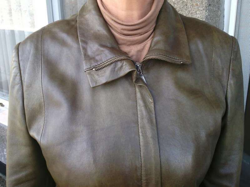 Кожено дамско манто