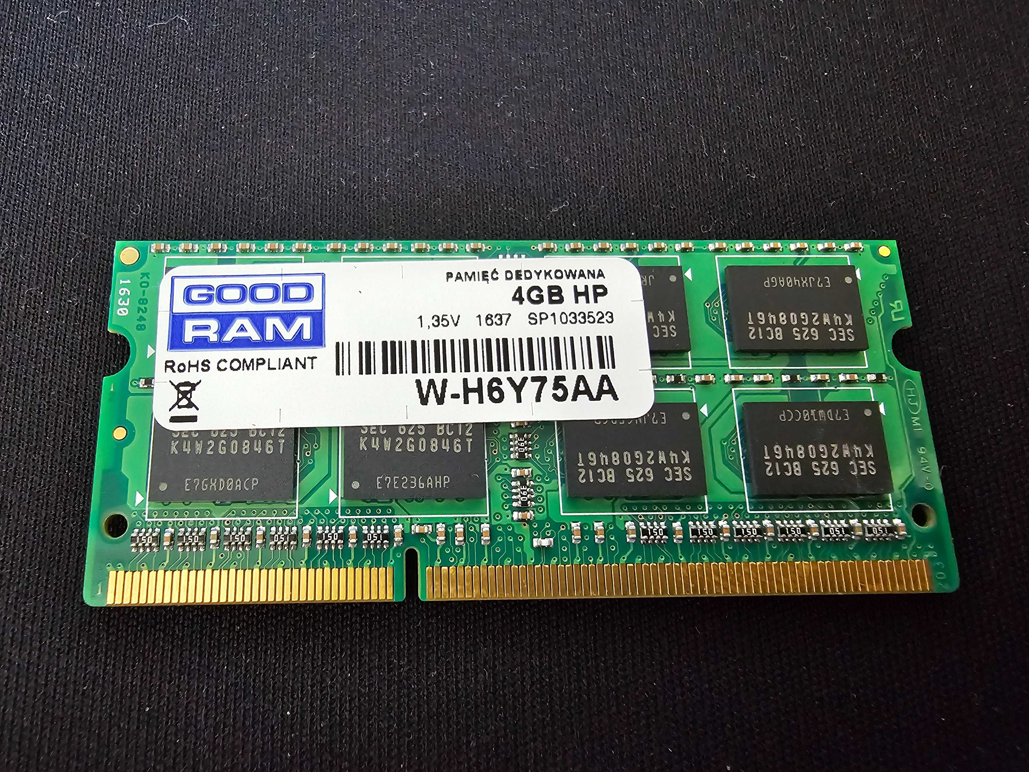 Good ram 4GB DDR3L 1600MHz sodimm 1,35V чисто нова