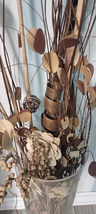 Vaza Sticla & Flori Decorative