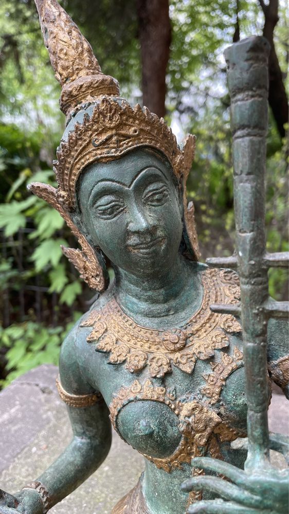 Statuie Bronz Turnat Zeita Thai Theppanom-Indonezia-Deosebit-Colectie