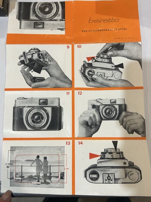 Продавам фотоапарат Beirette Priomat, Meritar 2.9/45 - отл. състояние