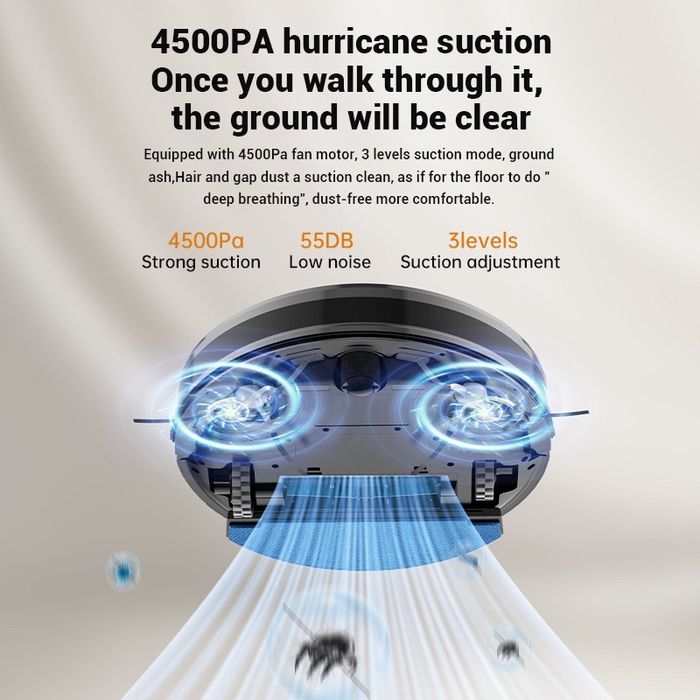 Aspirator Robot Pentru Casa cu Aplicatie TUYA ,Putere 4500 Pa