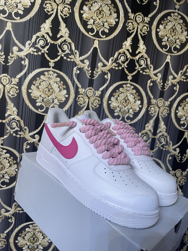 Nike Air Force 1 Candy Pink Rope Custom