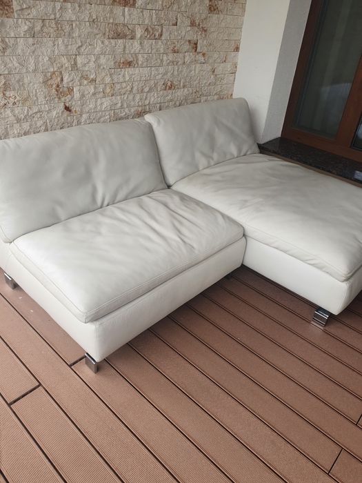 Coltar piele alba Natuzzi