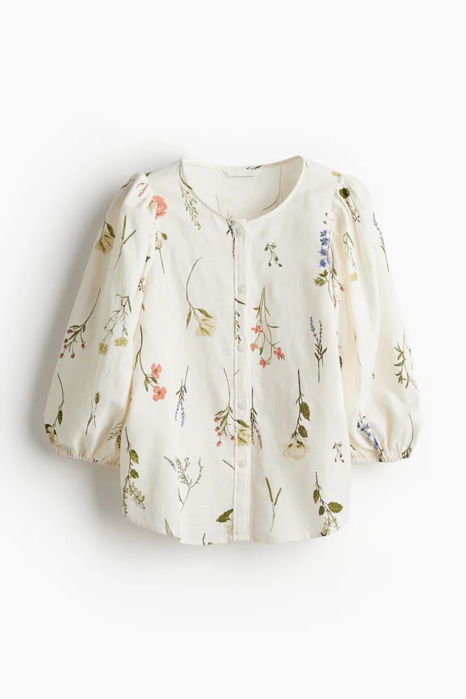 H&M топ от ленена смес