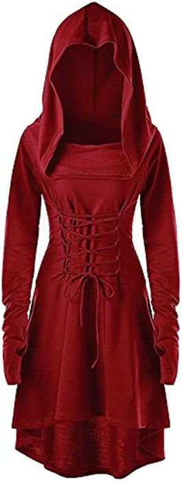 Costum carnaval rochie gotică retro cu glugă, marimea XXL