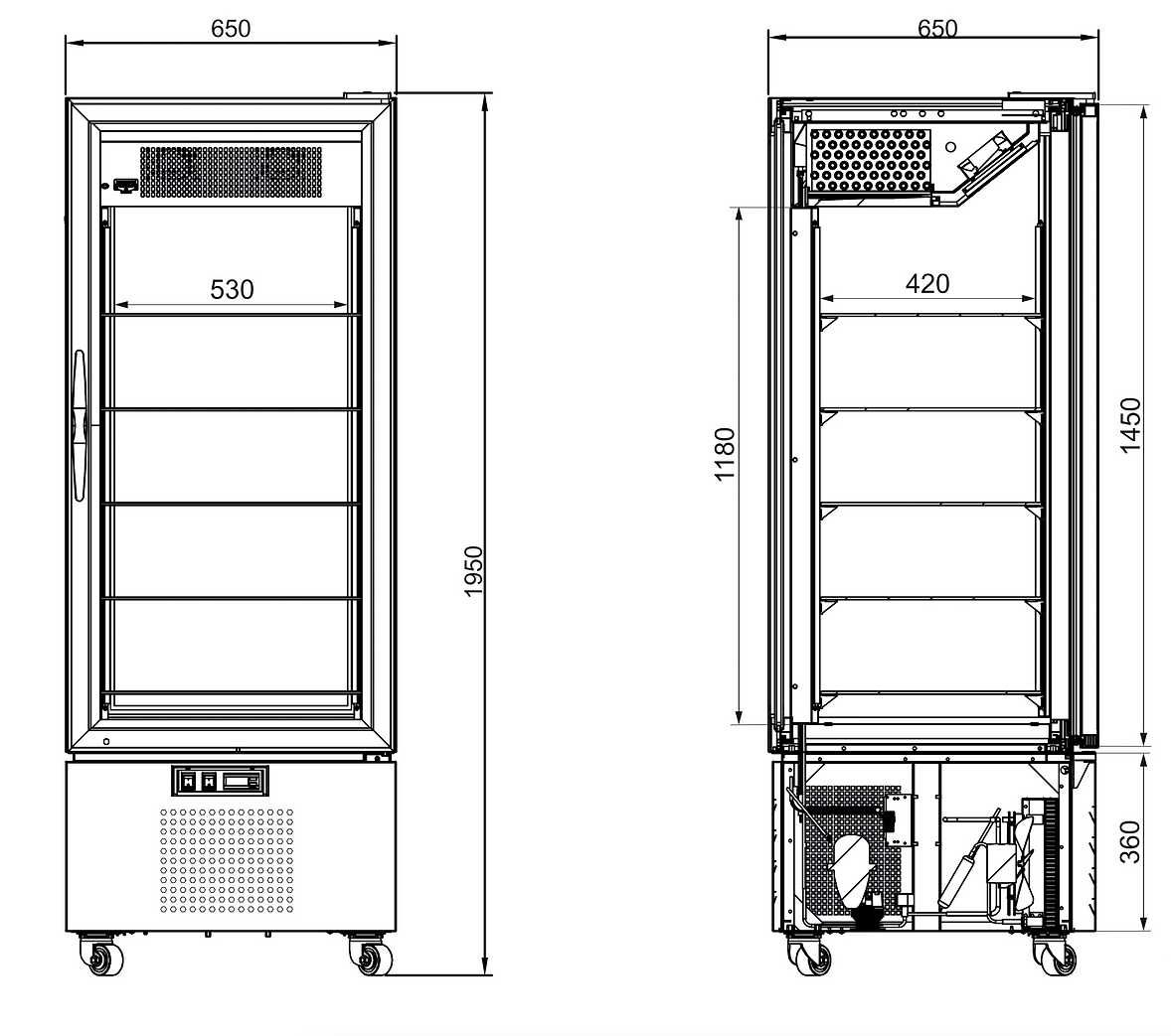 Vitrina Verticala Refrigerare sau Congelare/ Malmo / 65x65x195/ NOU