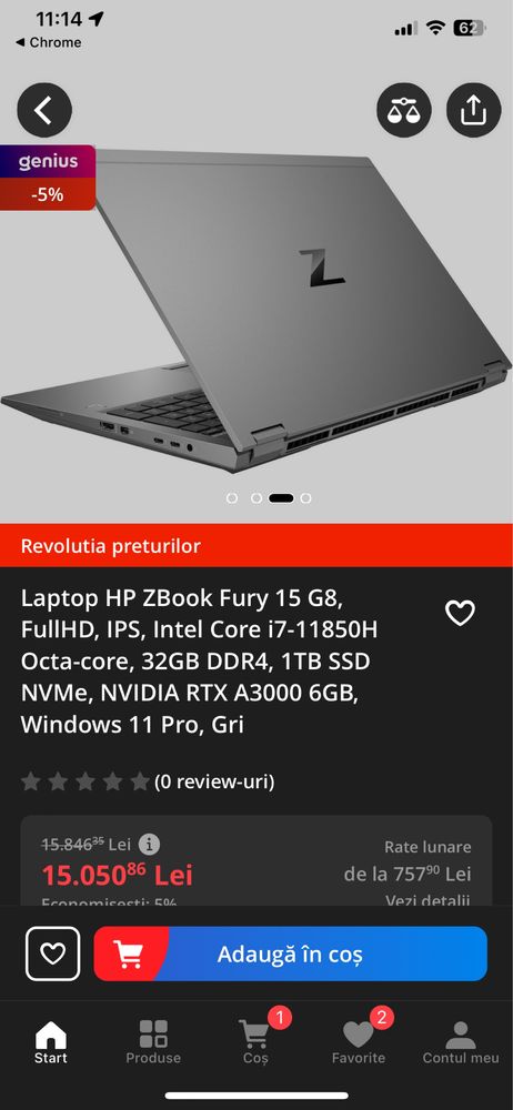 Vand laptop HP Zbook Fury 15 G8